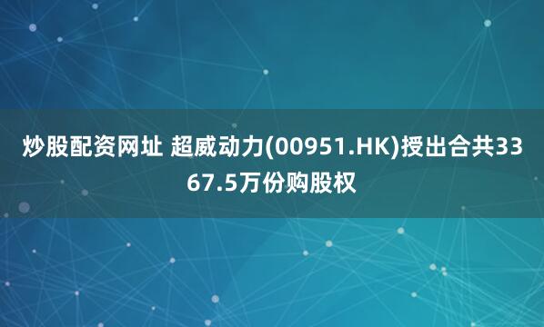炒股配资网址 超威动力(00951.HK)授出合共3367.5万份购股权